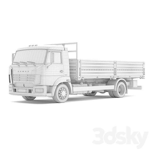 Truck KAMAZ 4308 3DSMax File - thumbnail 3