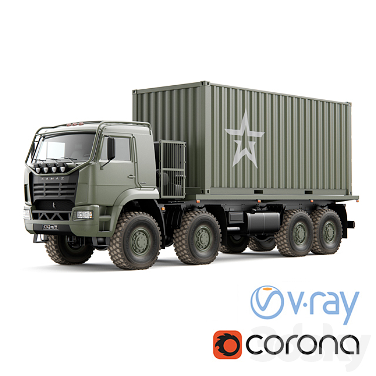 Truck KAMAZ 6560 3DS Max - thumbnail 1