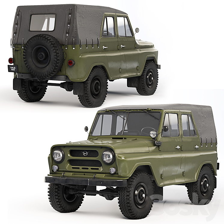 UAZ 469 1970 3DS Max Model - thumbnail 1