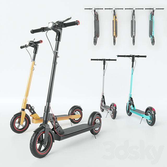 Unicool Foldable Electric Scooter 3DSMax File - thumbnail 1