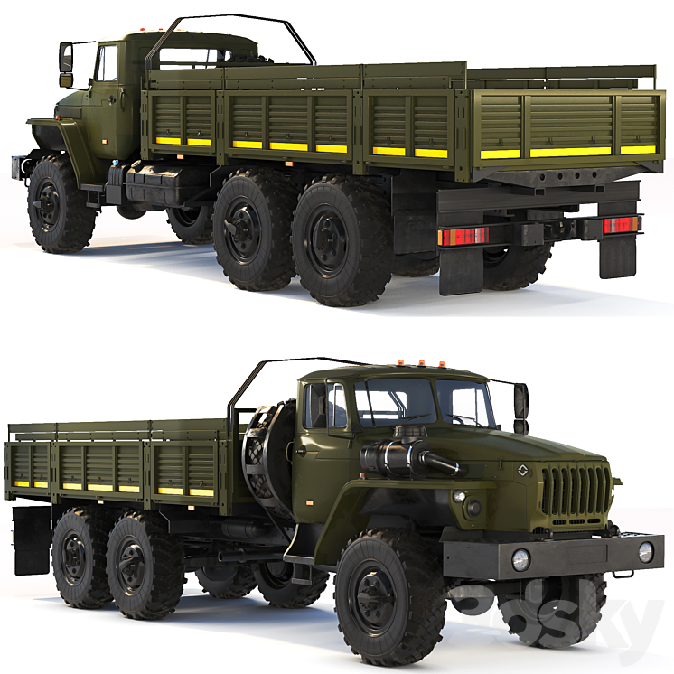 Ural 4320-0911 flatbed body 2015 3DS Max - thumbnail 2