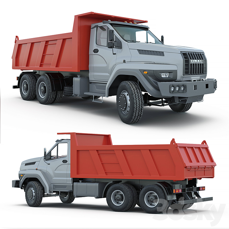 Ural Next 6×4 dump truck 3DS Max - thumbnail 2