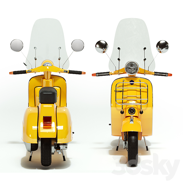 Vespa 3 3DS Max Model - thumbnail 4