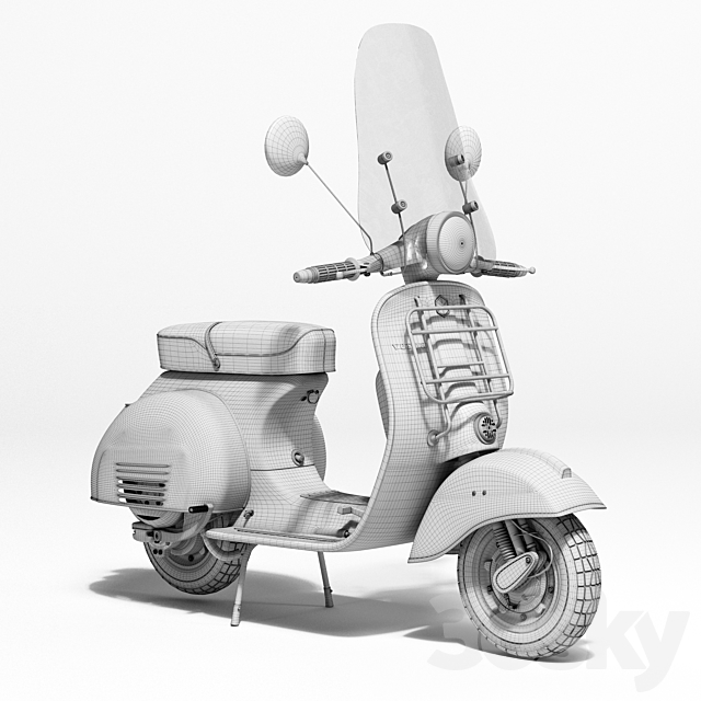 Vespa 3 3DS Max Model - thumbnail 6