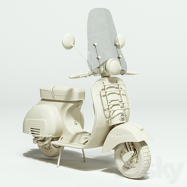 Vespa 3 3DS Max Model - thumbnail 7