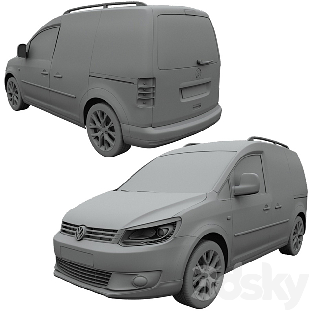 Volkswagen Cross Caddy Kasten 2013 3DS Max Model - thumbnail 2