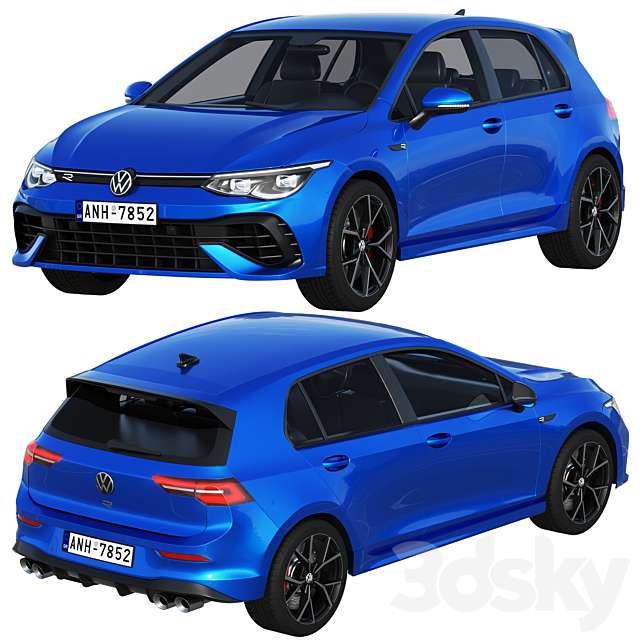 Volkswagen Golf 8 R 2022 3DSMax File - thumbnail 2