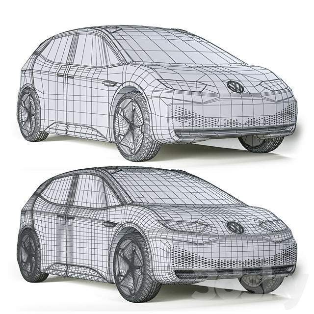 Volkswagen ID 2020 3DS Max Model - thumbnail 3