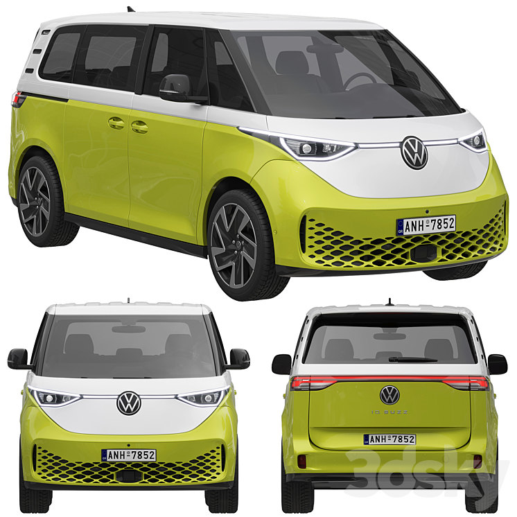 Volkswagen ID. Buzz 2023 3DS Max Model - thumbnail 1