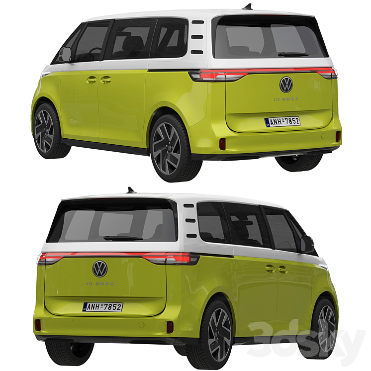 Volkswagen ID. Buzz 2023 3DS Max Model - thumbnail 2