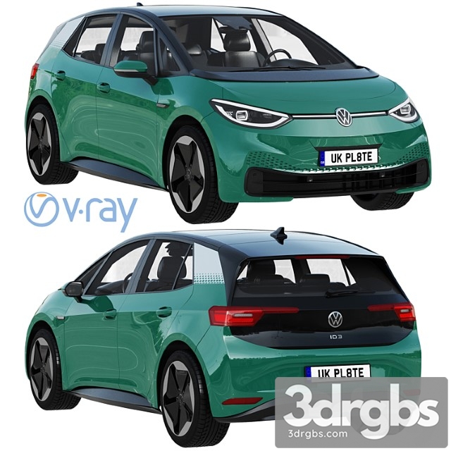 Volkswagen id3 2021 3dsmax Download - thumbnail 1