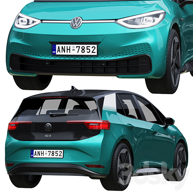 Volkswagen ID3 2021 3DSMax File - thumbnail 4