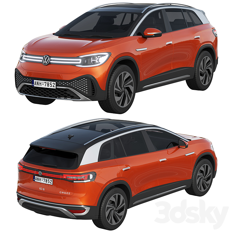 Volkswagen ID6 CROZZ 2022 3DS Max Model - thumbnail 2