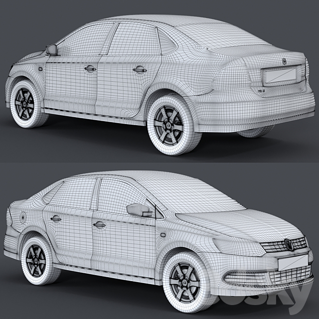 Volkswagen Polo 3DS Max Model - thumbnail 2