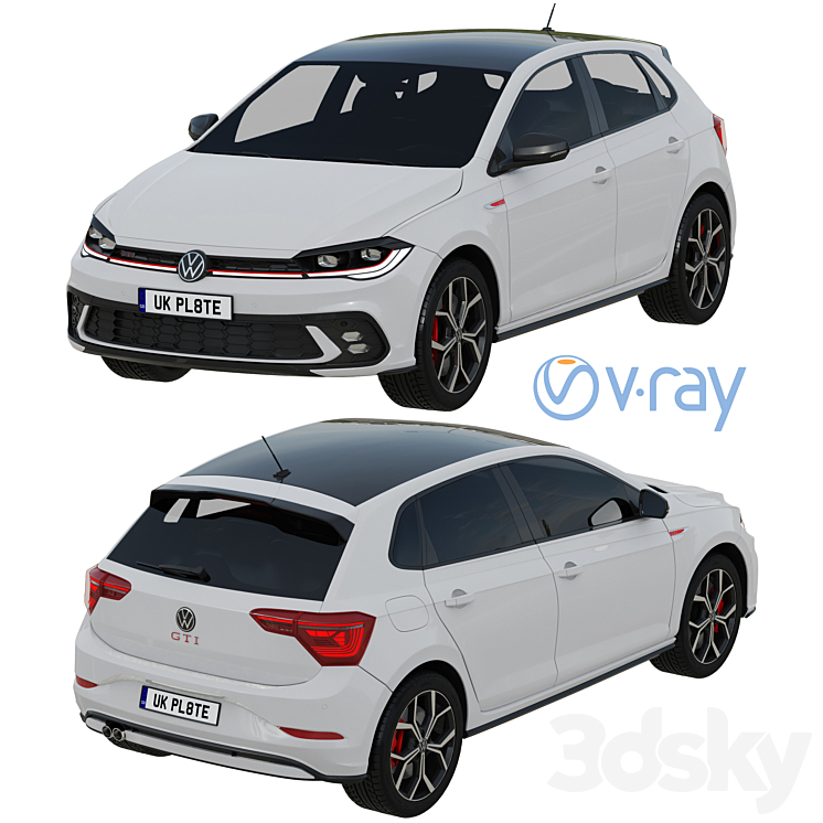 Volkswagen Polo GTI 2022 3DS Max Model - thumbnail 2