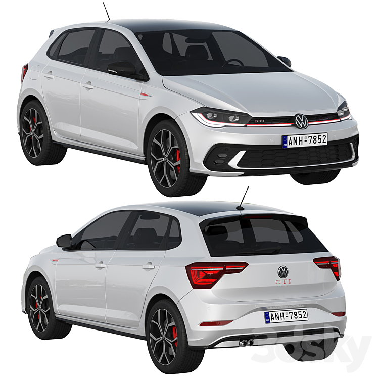 Volkswagen Polo GTI 2022 3DS Max Model - thumbnail 3