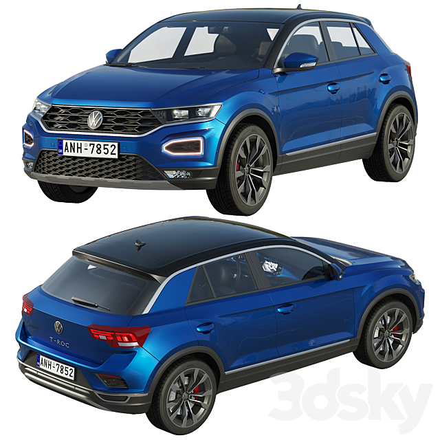 Volkswagen T-Roc 3DS Max Model - thumbnail 2