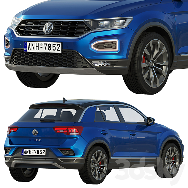 Volkswagen T-Roc 3DS Max Model - thumbnail 4