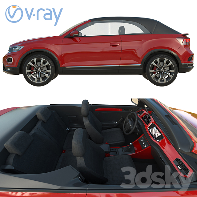 Volkswagen T-Roc Cabriolet 3DS Max Model - thumbnail 3