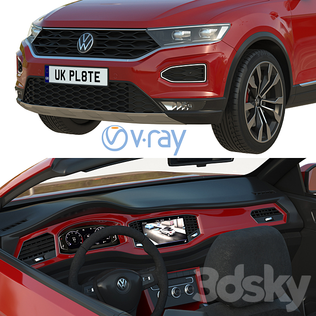 Volkswagen T-Roc Cabriolet 3DS Max Model - thumbnail 4