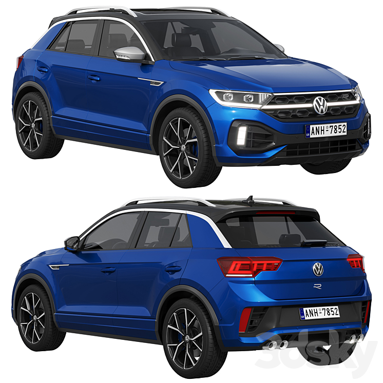 Volkswagen T-Roc R 2022 3DS Max Model - thumbnail 1