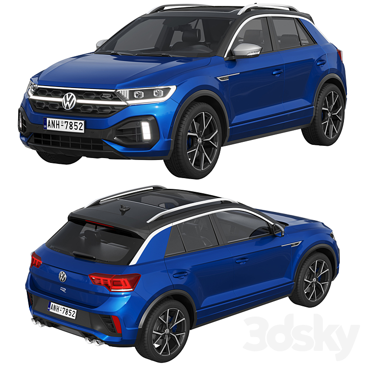 Volkswagen T-Roc R 2022 3DS Max Model - thumbnail 2