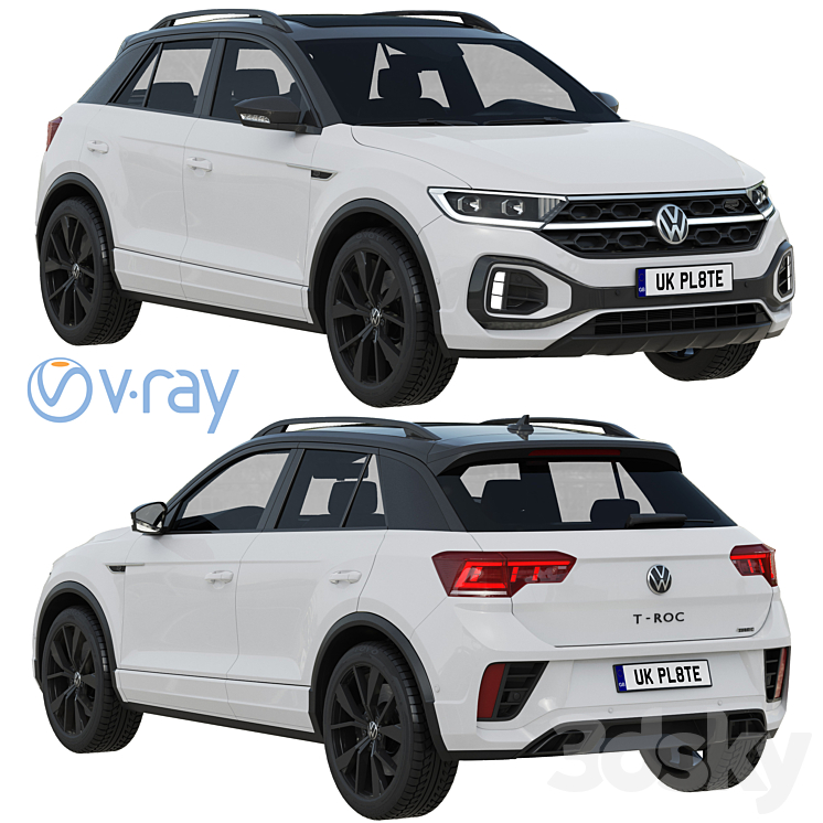 Volkswagen T-Roc R-line 2022 3DS Max Model - thumbnail 1