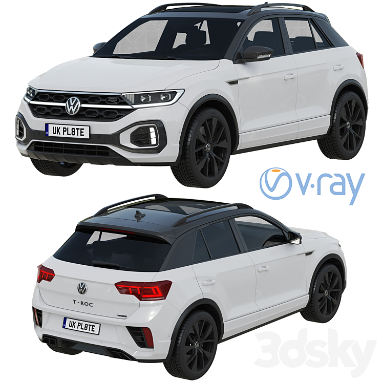 Volkswagen T-Roc R-line 2022 3DS Max Model - thumbnail 2