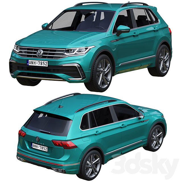 Volkswagen Tiguan 2021 3DS Max Model - thumbnail 2