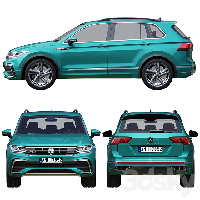 Volkswagen Tiguan 2021 3DS Max Model - thumbnail 3