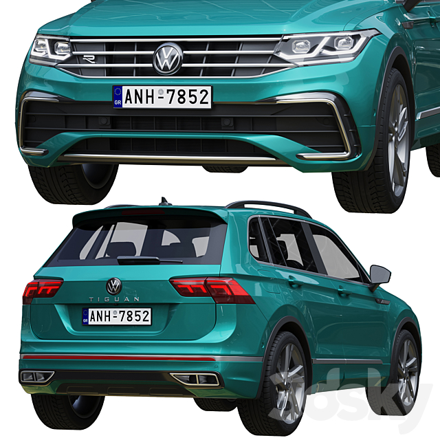 Volkswagen Tiguan 2021 3DS Max Model - thumbnail 4