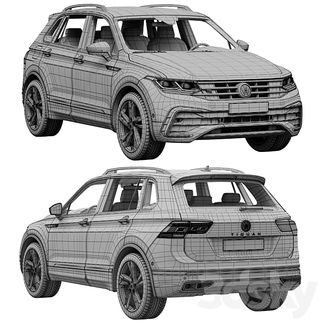 Volkswagen Tiguan 2021 3DS Max Model - thumbnail 5