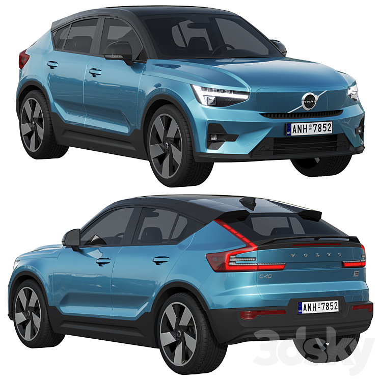 Volvo C40 Recharge 3DS Max Model - thumbnail 3