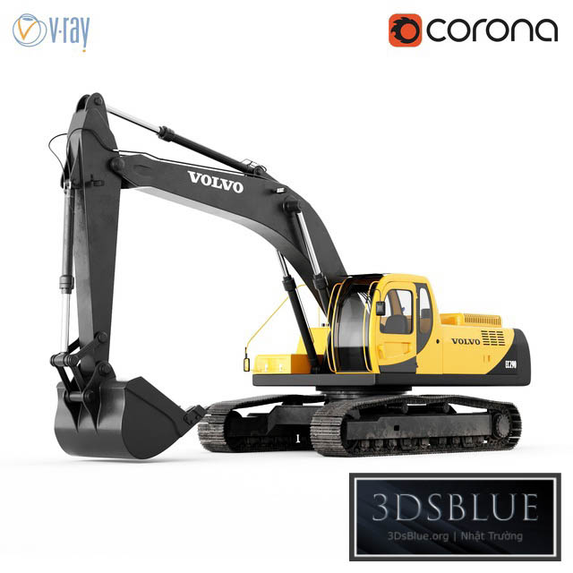 Volvo EC290 Excavator 3DS Max - thumbnail 3