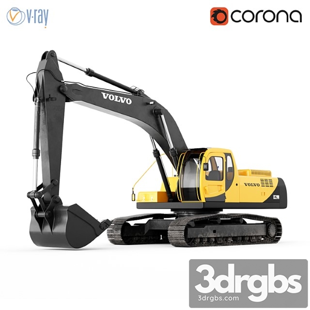 Volvo ec290 excavator 3dsmax Download - thumbnail 1