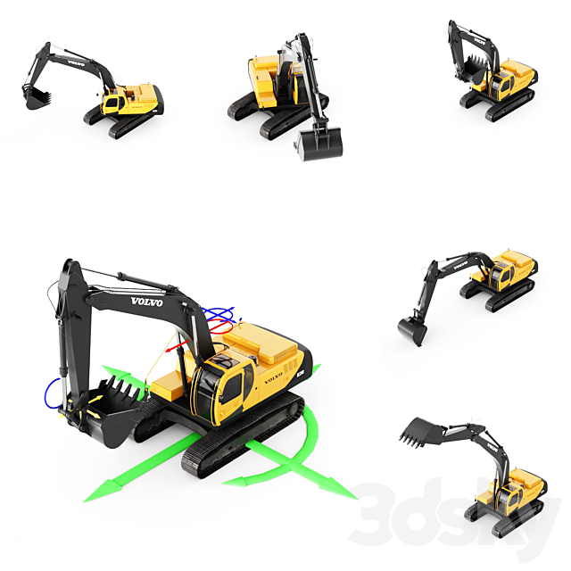 Volvo EC290 Excavator 3DSMax File - thumbnail 2