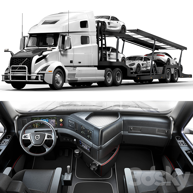 volvo vnl _ benz gt 3DS Max - thumbnail 2