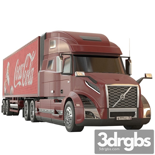 Volvo vnl vinyl 760 santa tractor truck - thumbnail 1