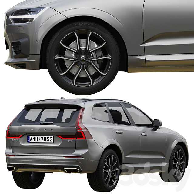 Volvo XC60 R-Design 3DS Max Model - thumbnail 4