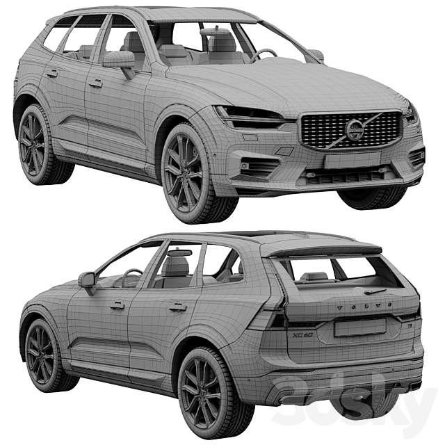 Volvo XC60 R-Design 3DS Max Model - thumbnail 5