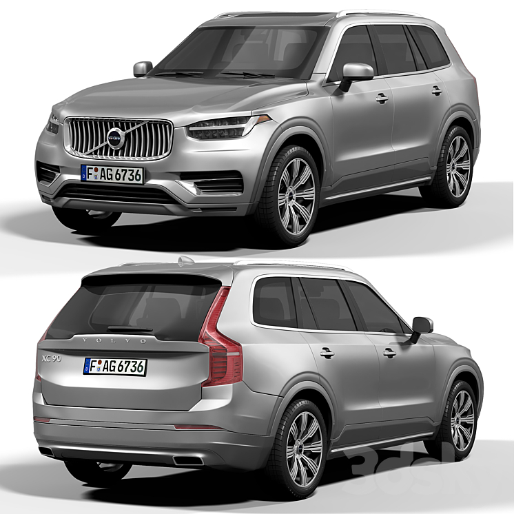 VOLVO XC90 2022 3DS Max Model - thumbnail 1