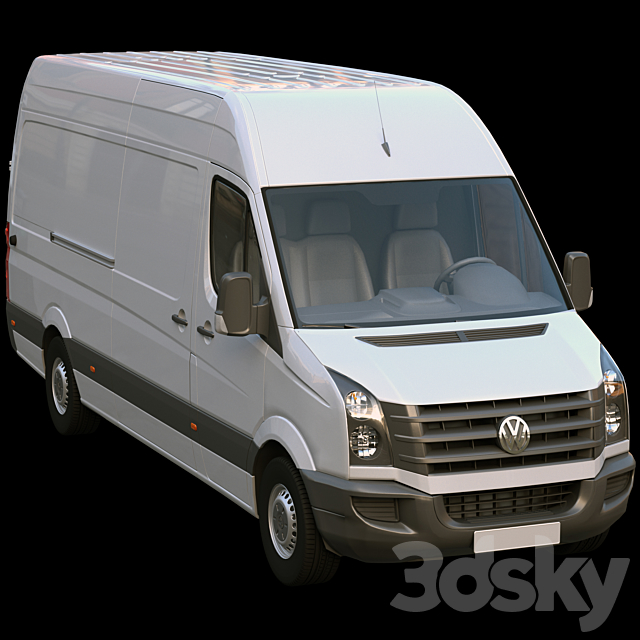 VW Crafter Box 3DS Max Model - thumbnail 2