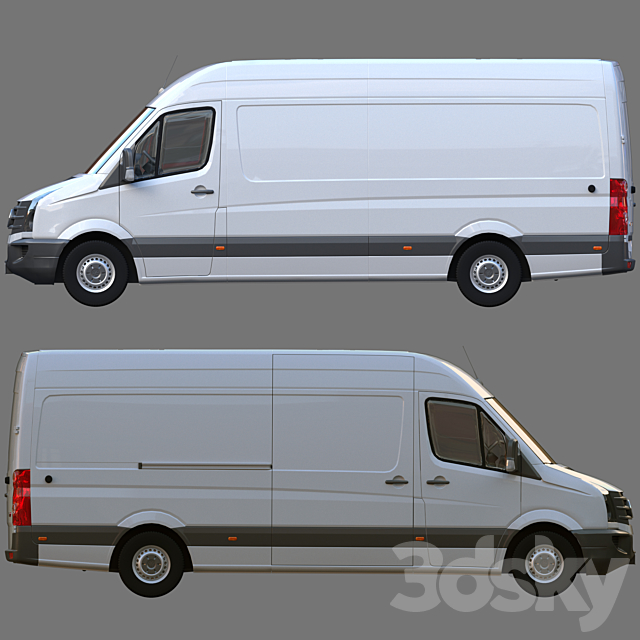 VW Crafter Box 3DS Max Model - thumbnail 4