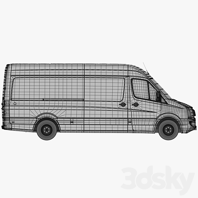 VW Crafter Box 3DS Max Model - thumbnail 5