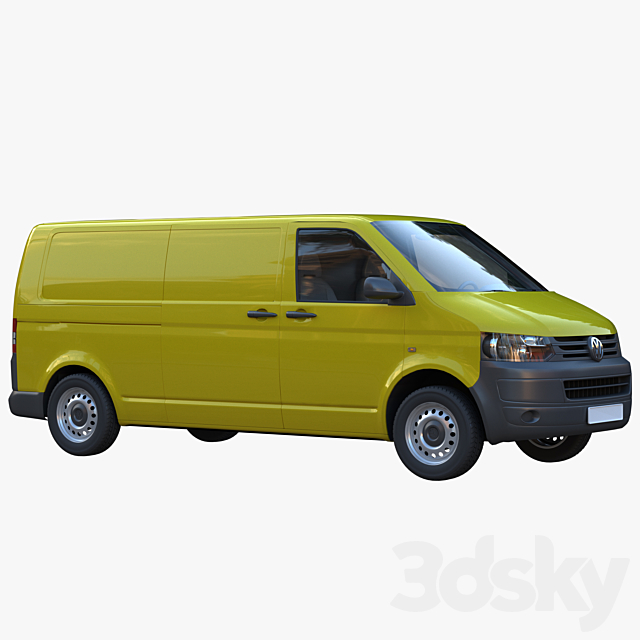 VW Transpoter T5 Cargo LBW 3DS Max Model - thumbnail 3