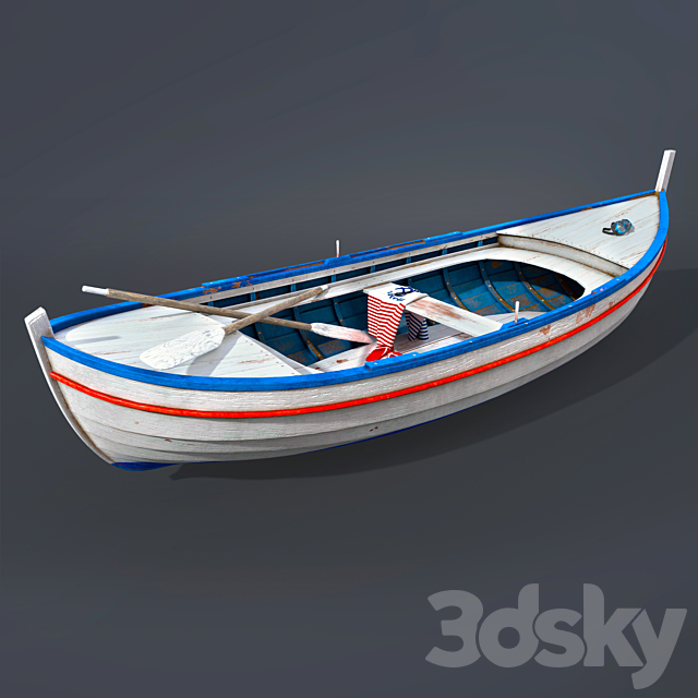 Wooden boat 3ds Max - thumbnail 2