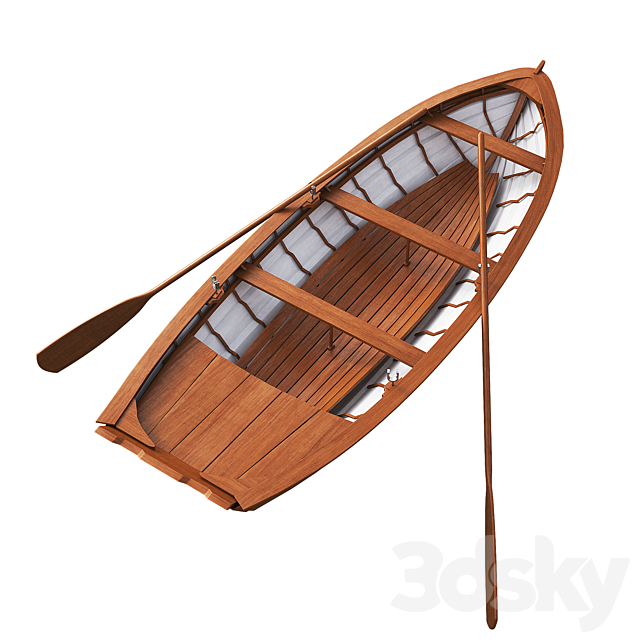 Wooden Boat 3DS Max Model - thumbnail 3