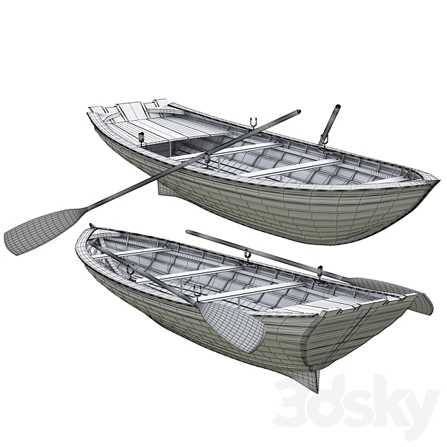 Wooden Boat 3DS Max Model - thumbnail 5