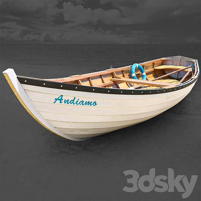 wooden Boat 3DSMax File - thumbnail 1