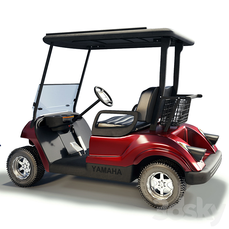 Yamaha Golf Car 3DS Max Model - thumbnail 2